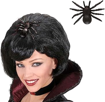 Net Toys Spinnen Haarspange Hexen Haarschmuck Schwarze Witwe Haarklammer Gothic Haar Clip Glitter Brosche Halloween Kostum Accessoire Amazon De Spielzeug