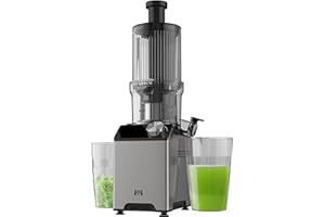 WHUTO Cold Press Juicer, Juicer Machines with 4.35'' Wide Feed Chute, Stainless Steel Masticating Juicers Easy to Clean, Ergo
