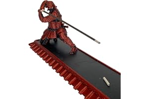 AZATA Incense Holder with Storage Box Japanese Samurai Warrior Incense Burner Ash Catcher Asian Spiritual Zen Meditation Gift Traditional Art