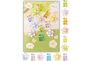 COYWX Cute Shoes Charms for Girls and Women - Beach Cute Cartoon Shoe Charms with Flower & Gummy Bear Designs, Perfect for Party, Birthday Gifts, Beach Outings and Daily Wear