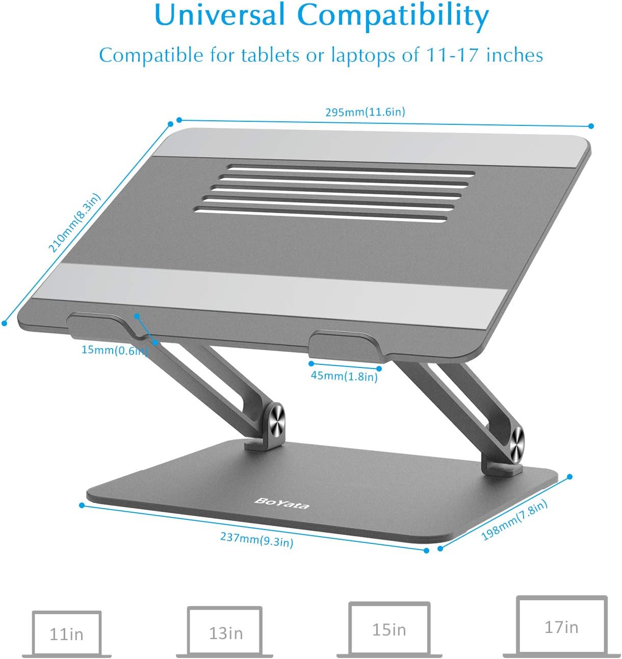 BoYata Laptop Stand, Stand for MacBook: Multi-Angle Sand Cooling Stand, Compatible with Laptops (10-15 Inches) - Image 4