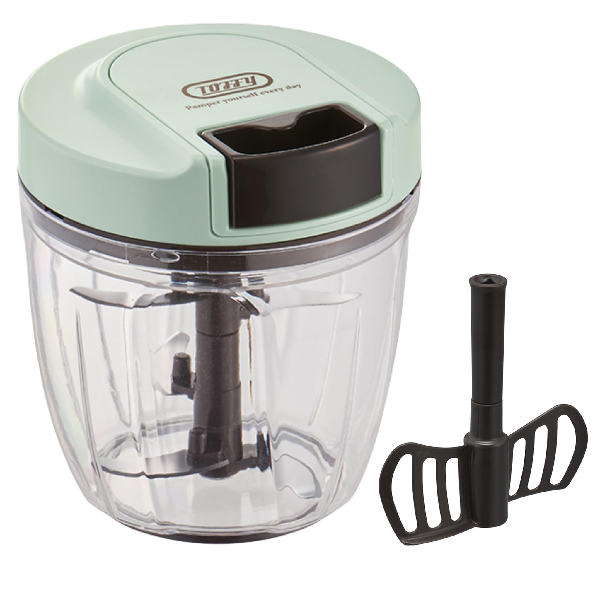 【Toffy/トフィー】 ハンディチョッパーⅡ K-HC6（ペールアクア） 新型 電源不要 手動 フードプロセッサー みじん切り チョッパー フードカッター ブレンダー おしゃれ かわいい カンタン K-HC6-PA商品画像