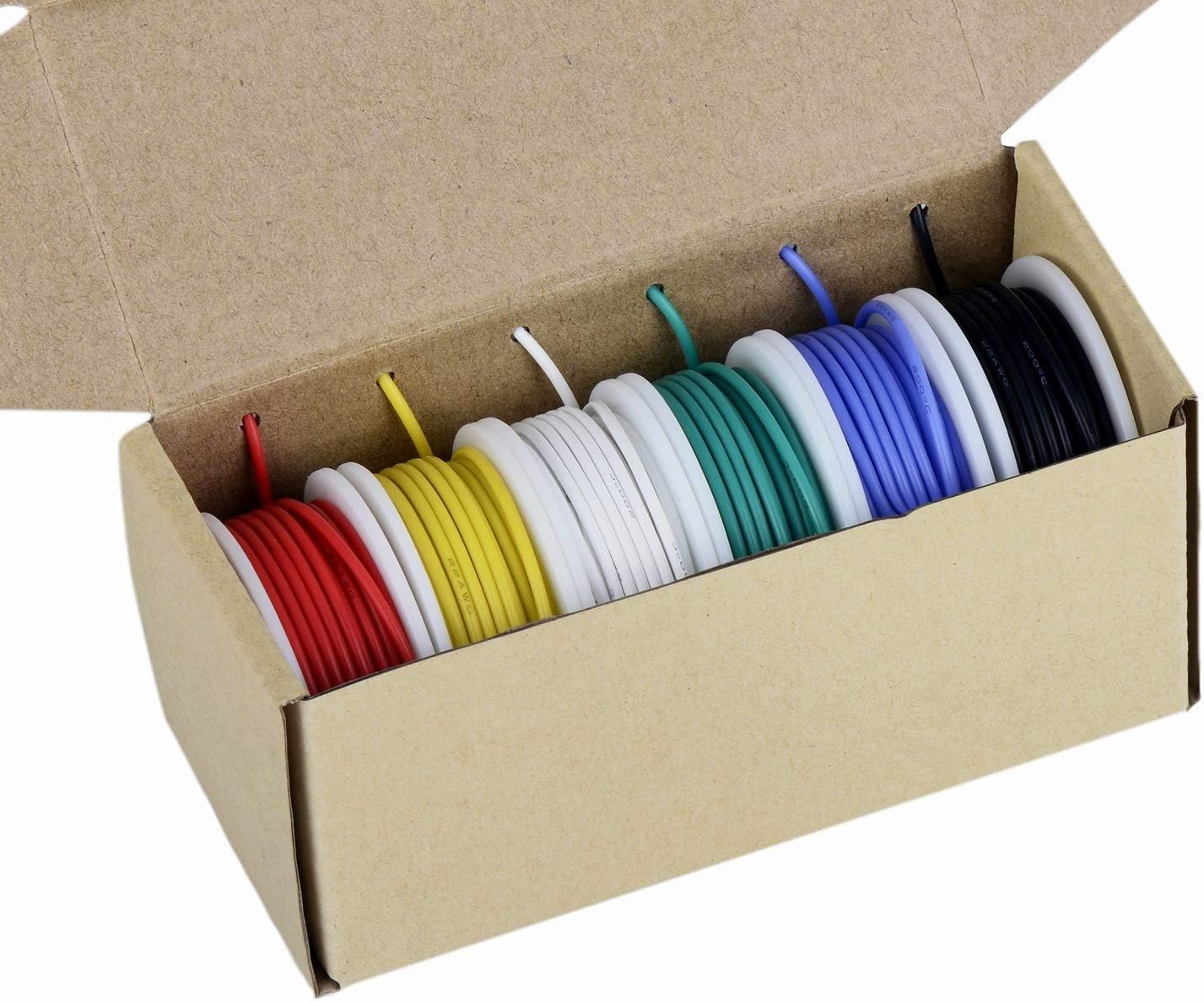 18awg Electronic Wire Kit, Flexible Silicone Wire 6 Color 18 Gauge Hook Up Wire(6 different colored 13 Feet spools) 600V Stranded Wire automotive wiring - - 