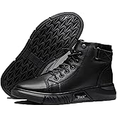 ZPPORDMR Men's Classic Business Italian Cashmere Chukka Boots Comfortable Non-Slip Shock-Absorbing Side Zipper Ankle Boots Casual Leather Fashion Round Toe Leather Boots