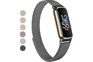 Vanjua Metal Band Compatible with Fitbit Luxe Bands, Stainless Steel Mesh Loop Adjustable Wristband Replacement Strap for Fitbit Luxe/Luxe Special Edition Fitness Tracker Women Men