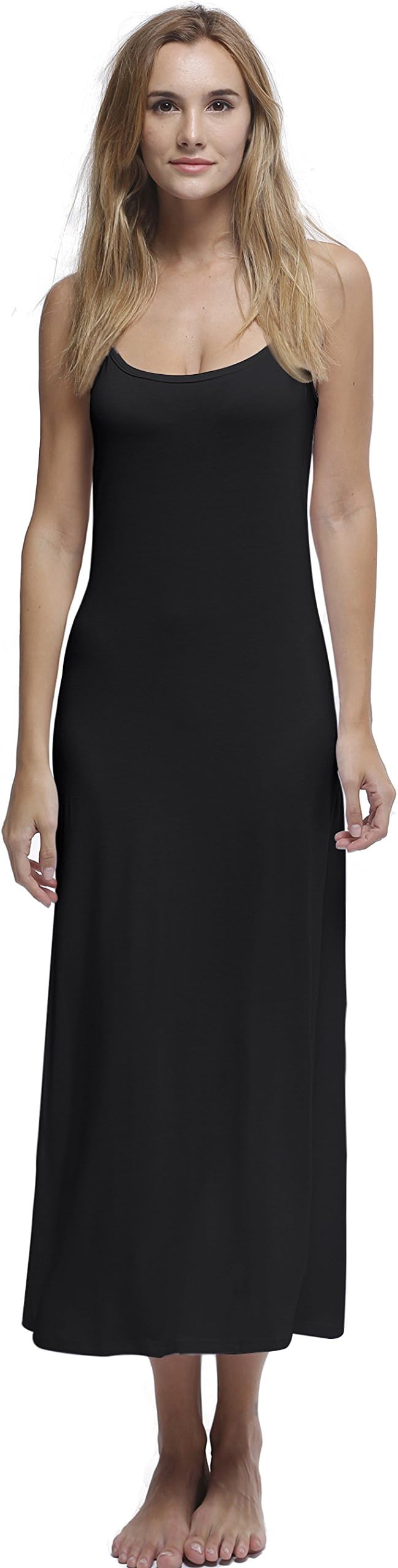 Papicutew Women's Long Full Cami Slip Dress Sleeveless Nightgowns
