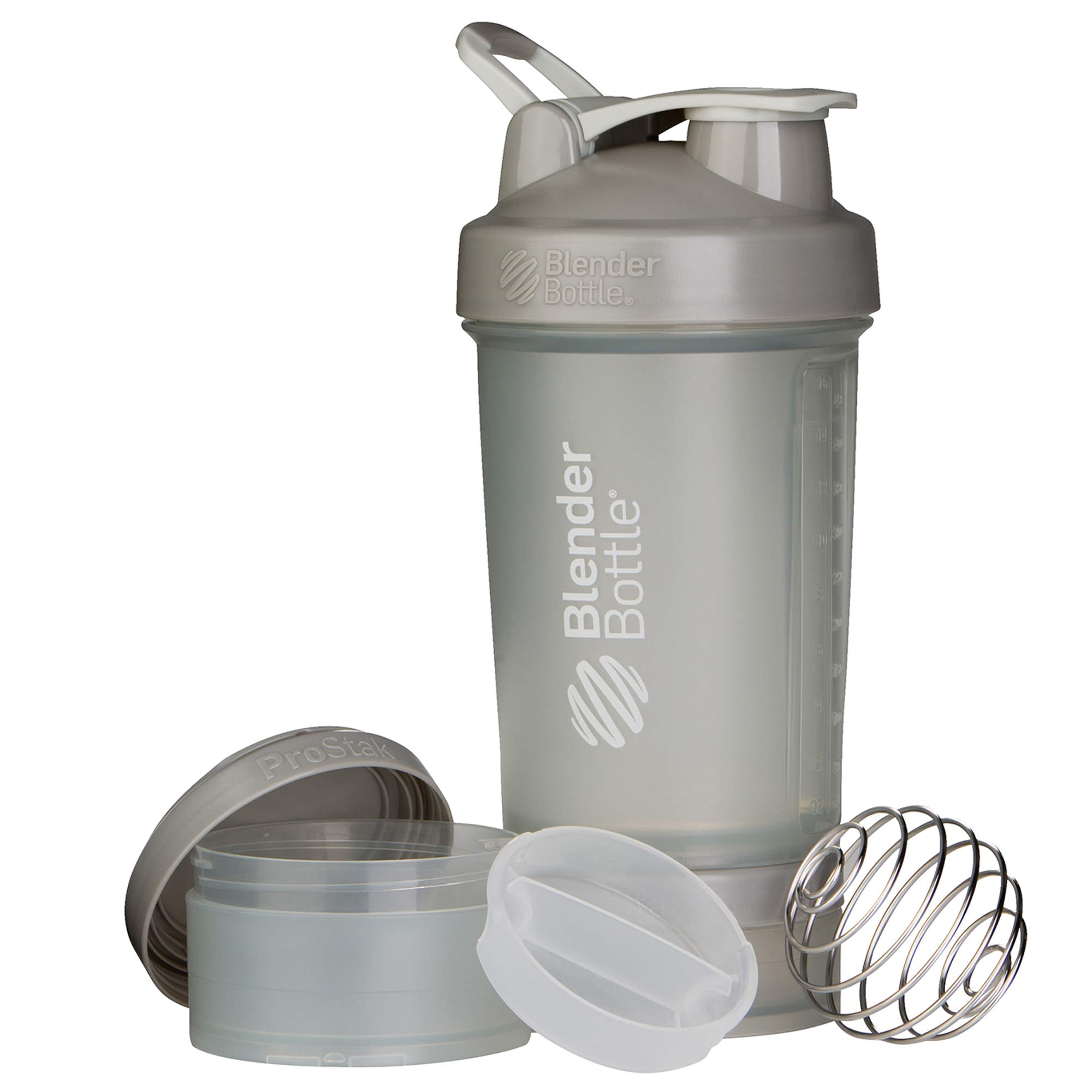 Blender Bottle ProStak - 22oz Protein Shaker Cup Water Bottle incl 150cc and 100cc Jar,Pebble,650 ml