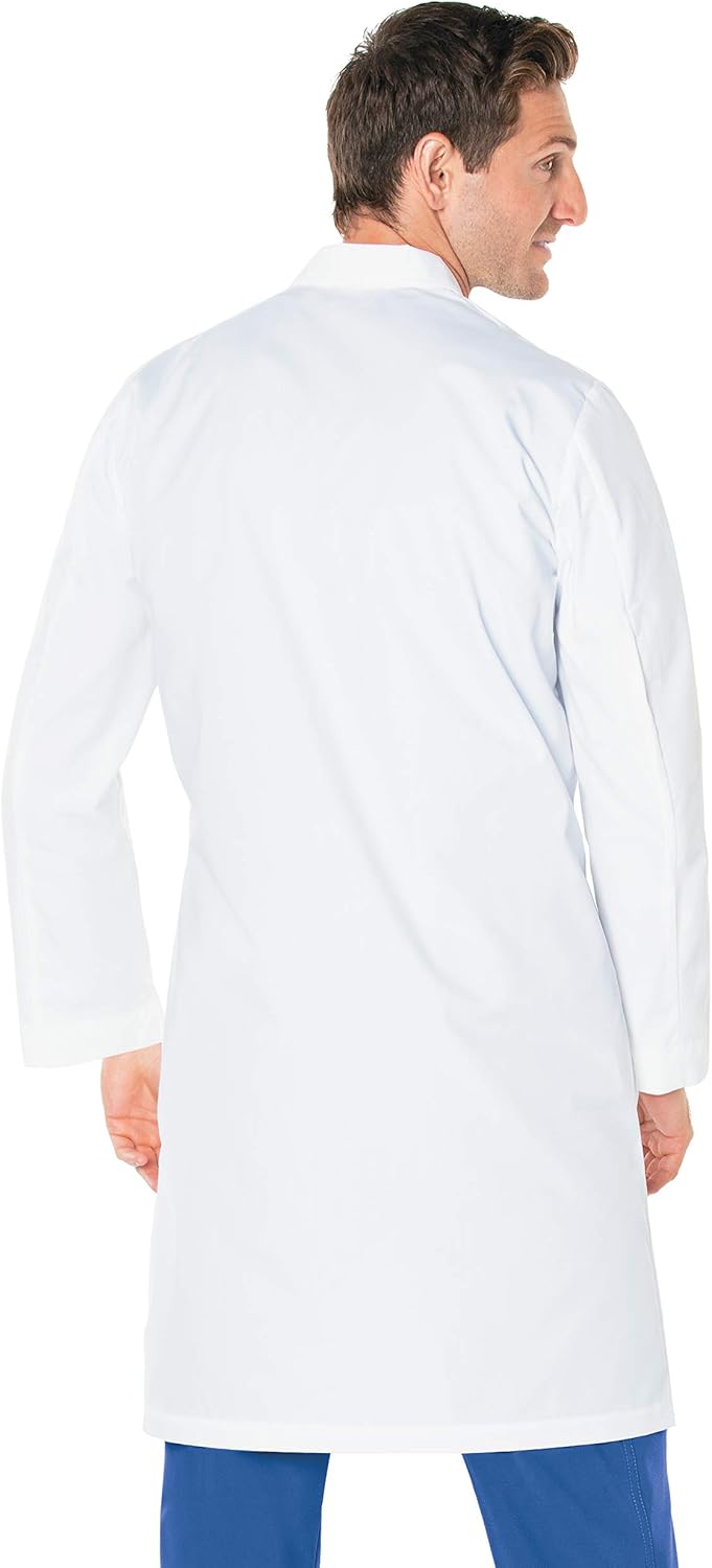 Landau Men's 3 Pocket, Classic Relaxed Fit, 5 Button Full Length, Antimicrobial Lab Coat 3145: Clothing