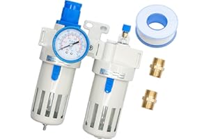 H.A.K. PNEUMATIC Compressed Air Filter Regulator & Oil Lubricator Trap Separator Air System NPT 1/2" Poly Bowl Manual Drain G