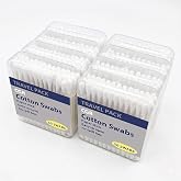 CGR 400pcs Travel Cotton Swabs, Eco-Friendly Paper Sticks, 8-Pack | Eco-friendly paper stick swabs in 8 portable, spill-proof travel boxes, perfect for on-the-go daily touch-ups.