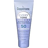 Coppertone Every Tone Sunscreen Lotion SPF 50, Lightweight, Rubs on Clear Sunscreen for All Skin Tones, Formulated with Nouri