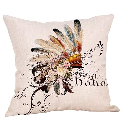 Lngry Pillow Covers Cozy Feather Eagle Bird Dream Catcher Letter