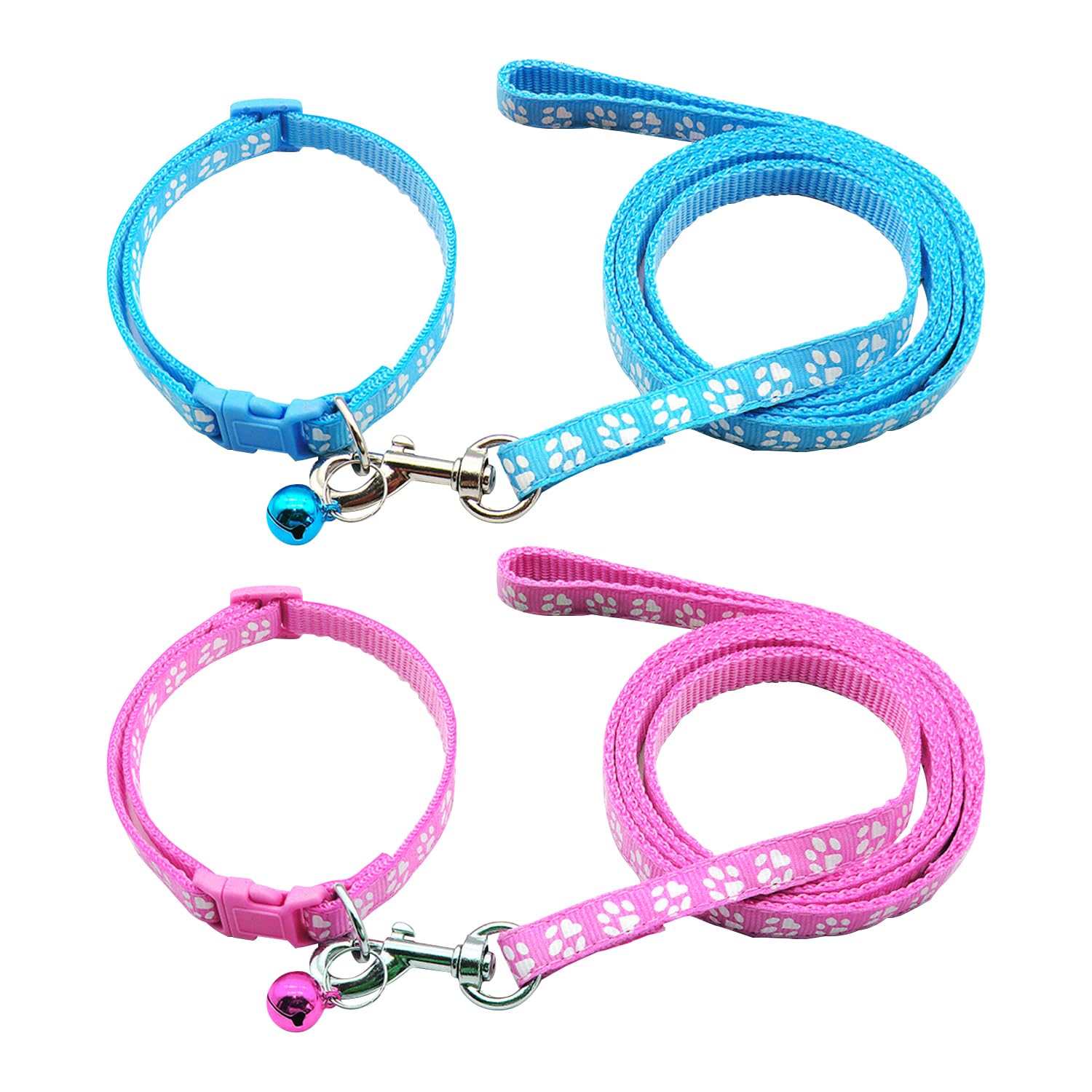 2 Sets of Dog Collar Ropes, Pet Leashes, Pet Accessories, Adjustable Leashes, Suitable for Small Dogs and Medium-Sized Dogs