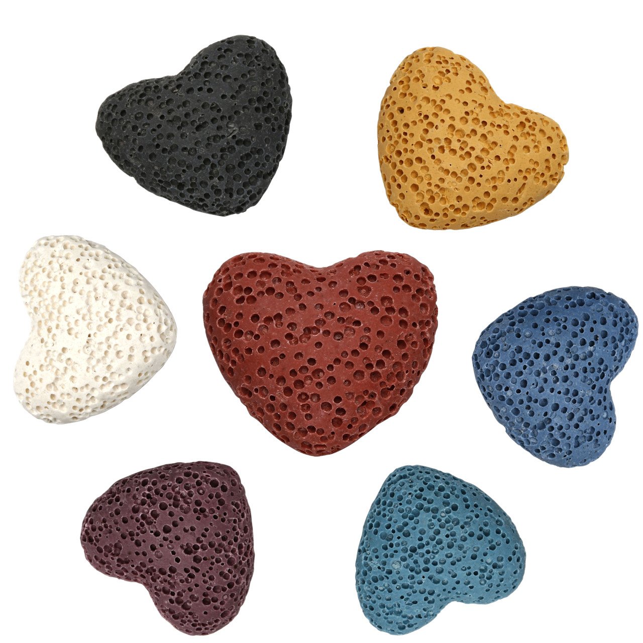 JOVIVI Aromatherapie Schmuck Herz-Anhänger Ätherische Öle Parfum Diffusor Kette Love Liebespaar Medaillon Locket Käfig Anhänger mit 7 Lavasteine