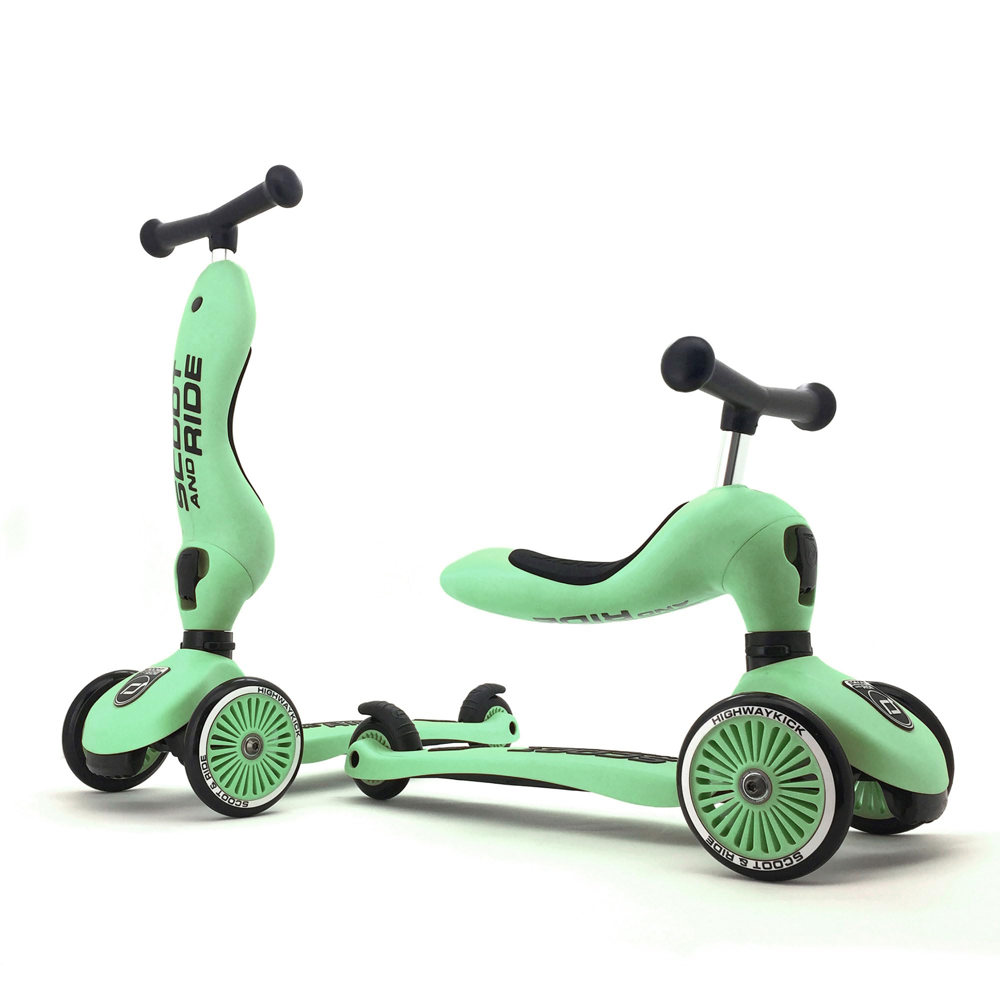 Scoot and Ride Unisex - Baby's Highway Kick 1-Scoot & Ride 2-in-1 Kickboard with Seat (Kiwi) 1, 57.5 x 17.5 x 26.5 cm 3531,Green
