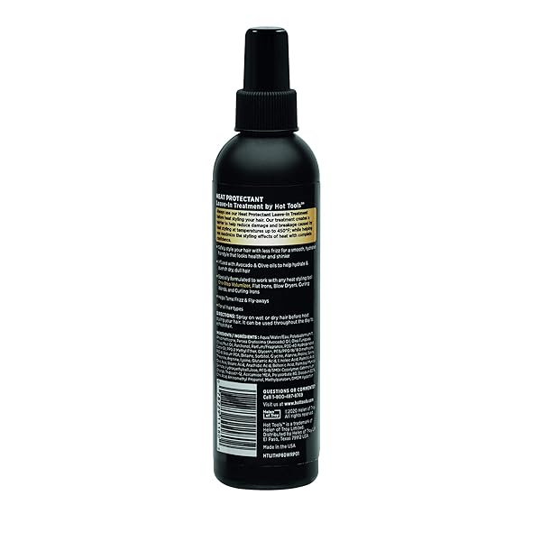 HOT TOOLS HAIR HEAT PROTECTANT LEAVE-IN TREATMENT SPRAY, 8 OUNCE