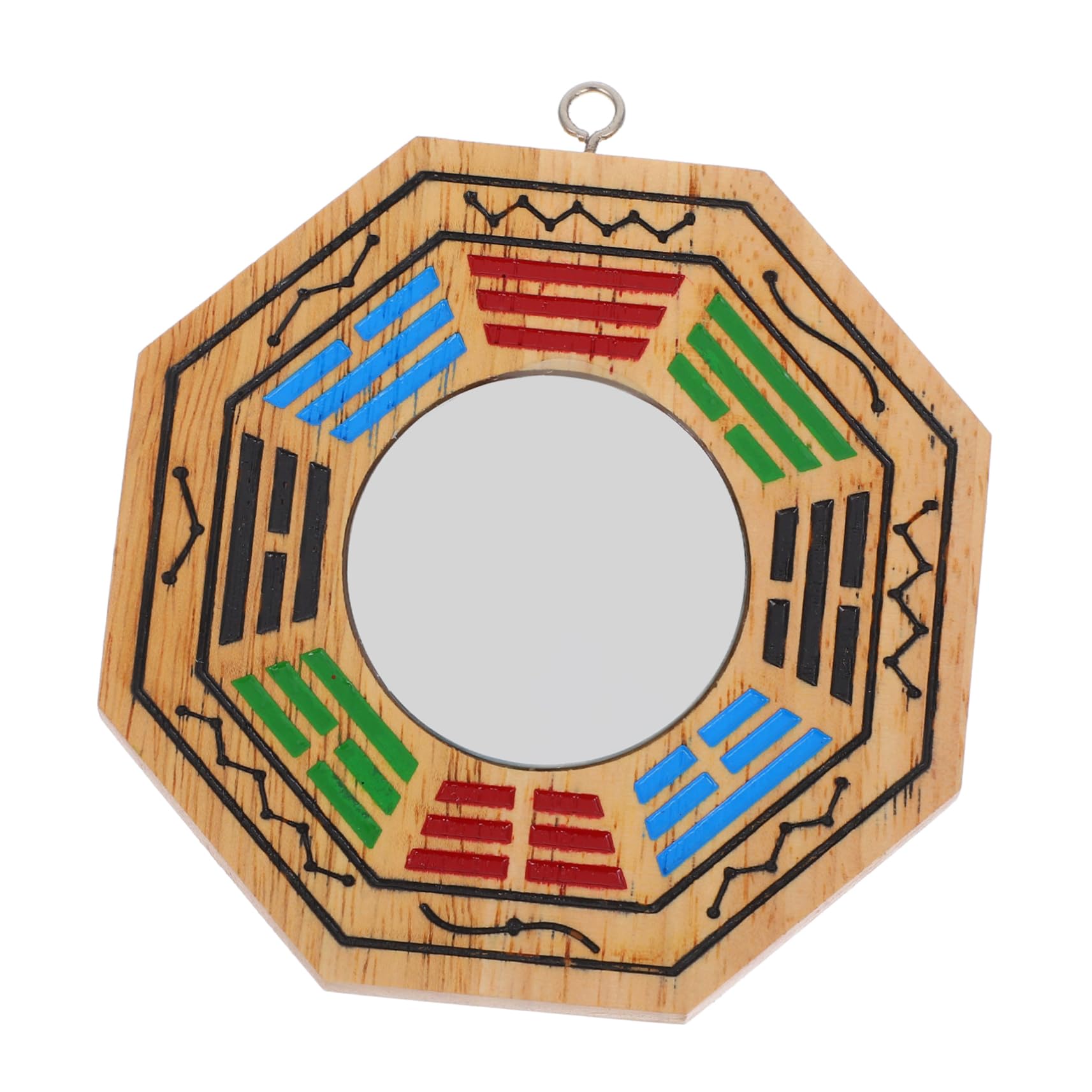 Chinese Feng Shui Bagua Mirror: Wooden Bagua Mirror Pendant Wooden Bagua Mirror Ornament Ward Off Bad Luck Home Ornament