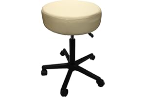 CLINICAL HEALTH SERVICES, INC. Adjustable Rolling Pneumatic Stool for Massage Tables, Examination Tables and Physician's Office Use by Therabuilt®(Creme)