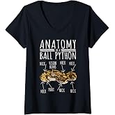 Womens Python Snake Owner - Anatomy Of A Ball Python V-Neck T-Shirt