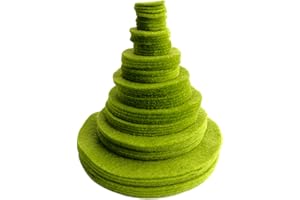 Playfully Ever After Pear Green Craft Felt Circles (Mixed Size Pack - 56pc)