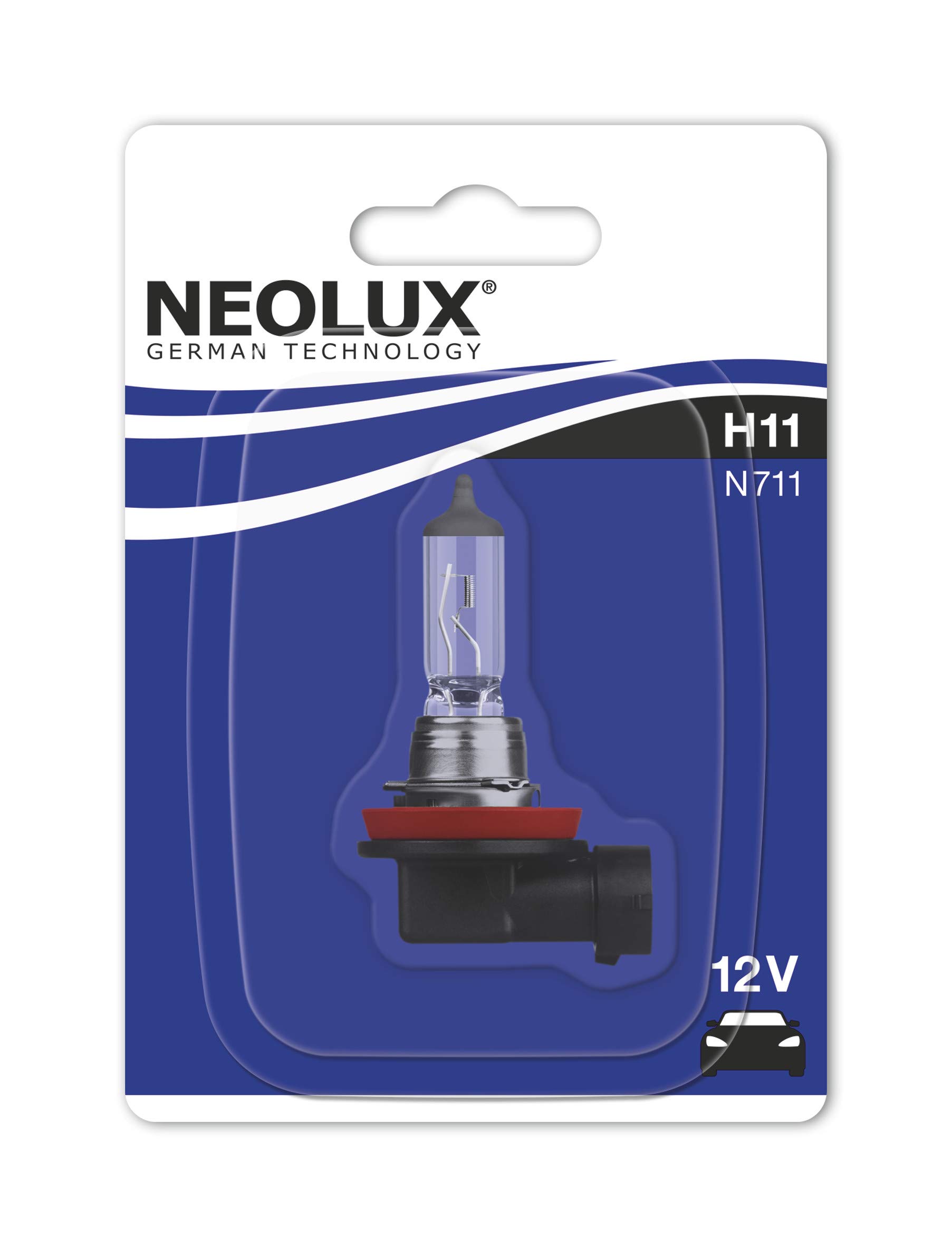 NEOLUX Standard H11, Halogen Headlight Cars and Motorcycles, N711-01B, 3200 K, 12V, 55W, Blister (1 Bulb)