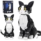 Tuxedo Cat Animal Mini Building Blocks Sets not Compatible with Lego Cats | 801PCS,Ideas DIY 3D Animals Craft Home Decor Collection,Incompatible,Unique Display Gift Toy for 6+ Kids and Adults