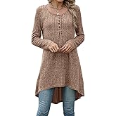 Naggoo Long Tunic Tops for Women for Leggings Long Sleeve Henley Shirts High Low Fall Sweaters M-3XL