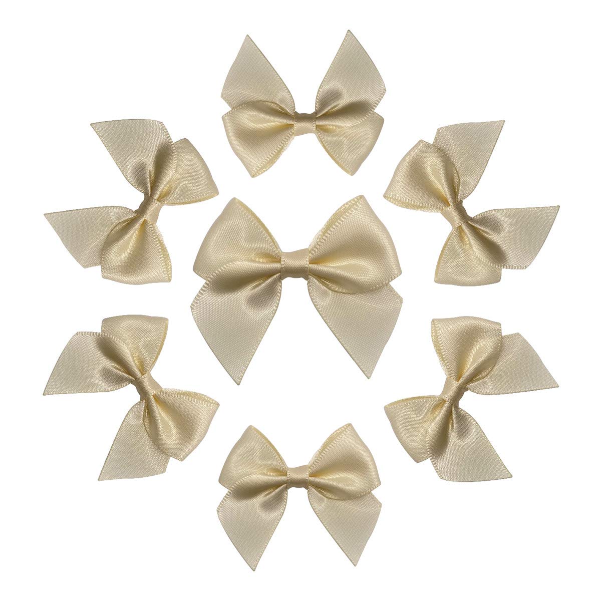 Photo 1 of Briefix 25 Pieces Mini Satin Ribbon Bows with Removable Sticky Gel Pads (Ivory)