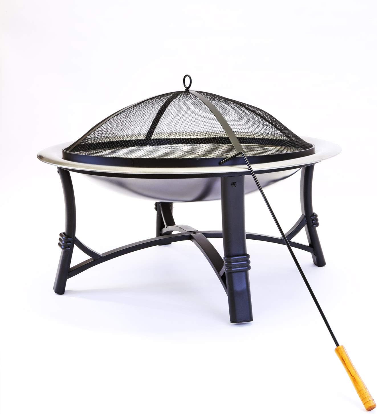 CLGarden FS2 BBQ Fire Bowl Garden Pit Grilling Grate Stainless Steel Shell Spark Cover V2A rustfree Barbecue