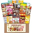 Asiatic Dishes Ultimate Snack Box, 32 Variety Pack, Buldak Spicy Ramen, Ramune Soda Drinks, Cookies, Chips, Crackers, Coffee Mix, Snacks from Korea, Japan, China, Vietnam - Gift Care Package for Students, Adults, Kids