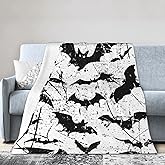 Halloween Bat Throw Blanket Super Soft Warm Bed Blankets for Couch Bedroom Sofa Office Car, All Season Cozy Flannel Plush Blanket for Girls Boys Adults, 50"X40"