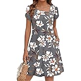 ZEAGOO Summer Dresses for Women 2026 Sundress Short Petal Sleeve Dress with Pockets Floral Dresses for Casual