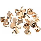 uxcell Shoelace End Clips 10x9mm Stainless Steel No Tie Shoe Lace Tips Head Glossy Type, Gold Tone 30 Pcs