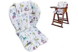 Twoworld High Chair Cushion, Large Thickening Baby High Chair Seat Cushion Liner Mat Pad Cover Breathable (Animal World)
