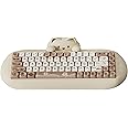 YUNZII C68 Wireless Mechanical Keyboard,65% Layout,Hot Swap,Triple Mode BT5.0/2.4G/Wired, RGB Backlit NKRO,Cute Cat Silicone Ergonomic Design for Win/Mac(Brown, Cocoa Cream V2 Switch)