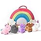 Pixie Crush Unicorn Toys Stuffed Animal Gift Plush Set with Rainbow Case – 5 Piece Stuffed Animals with 2 Unicorns…