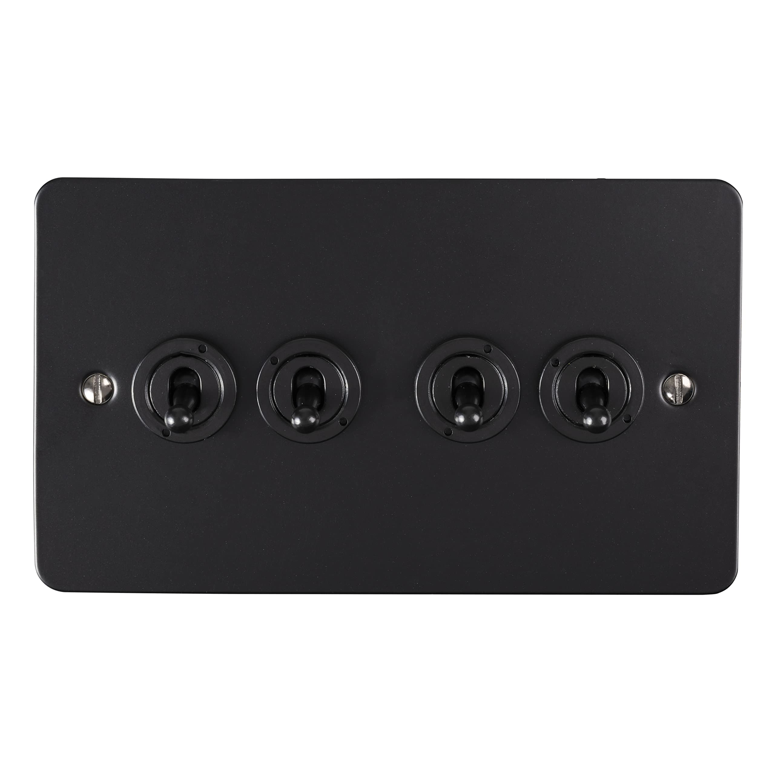 4 GANG TOGGLE SWITCH MATT BLACK RANGE