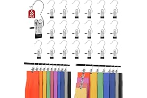 Aastin Leggings Organizer for Closet, Portable Pants Hangers for Travel, 20 PCS Hanging Clips with Non-Slip Rubber Coated, Space Saving Closet Organizers and Storage for Skirts Shorts Jeans Hats