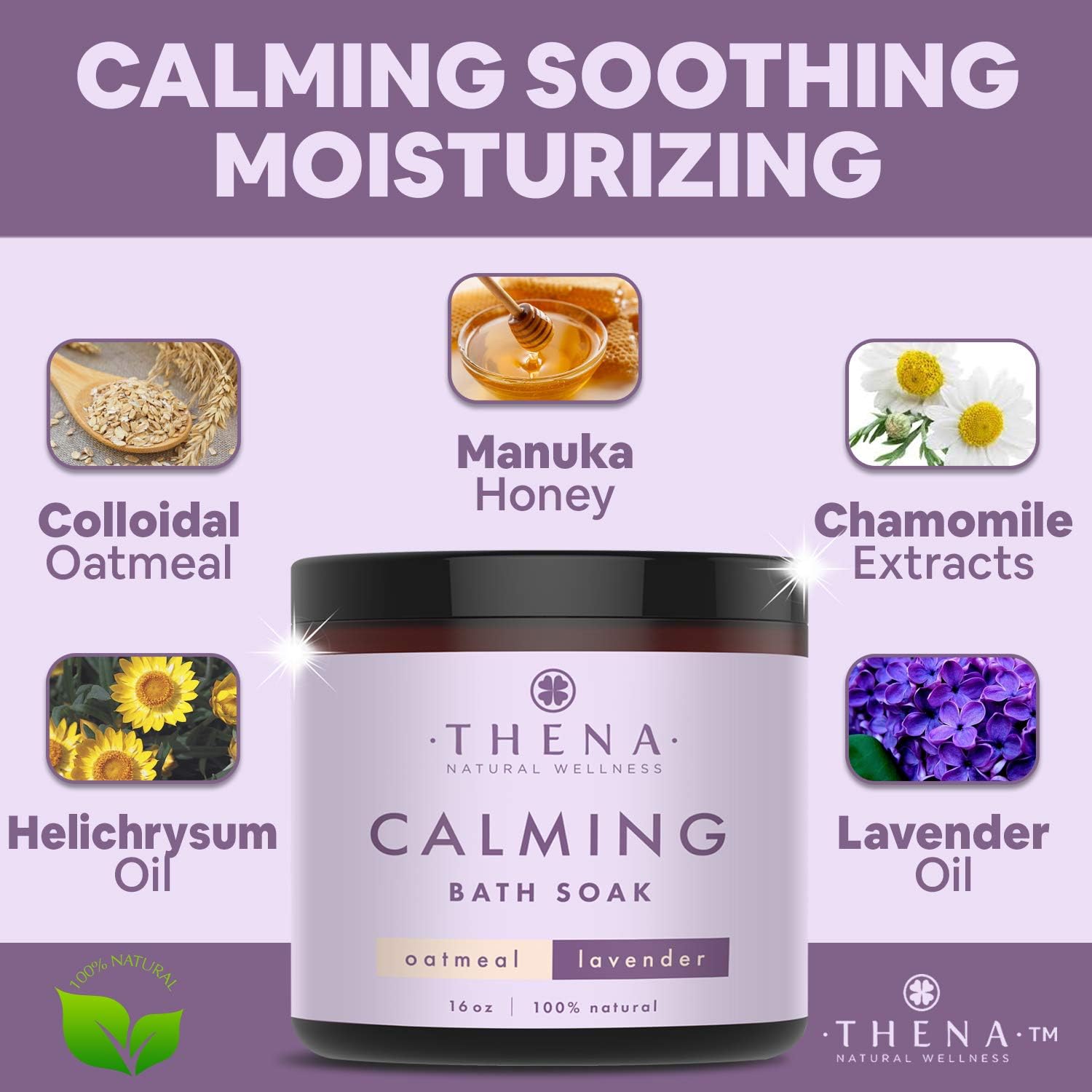 Organic Eczema Bath Therapy for Baby Adults with Colloidal Oatmeal Manuka Honey Calendula Dead Sea Salt Lavender Essential Oil, All Natural Relief Soaking Soothing Moisturizing Dry Skin Treatment: Health & Personal Care