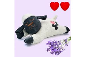 Lepawit Heartbeat Puppy Toy Lamb Pillow Pet Toy with Calming Lavender Scented for Puppy Sleep Aid and Anxiety Relief Squeaky Dog Toys for Puppy and Small Dogs