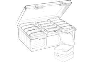 Qeirudu Small Bead Organizer Boxes - 30 Pcs Mini Plastic Cases Craft Storage Containers with Hinged Lids for Jewelry Making and Craft Supplies (2.17 x 2.17 x 0.79 Inch)