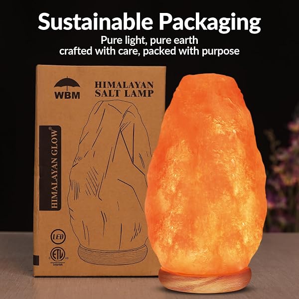 WBM SALT LAMP – USB HIMALAYAN SALT LAMP WITH TOUCH DIMMER CONTROL, NATURAL PINK CRYSTAL, 5-7 LBS, WOODEN BASE, LED BULB, ROOM DECOR, HOME DECOR, RELAXATION, AMBIANCE, GIFT