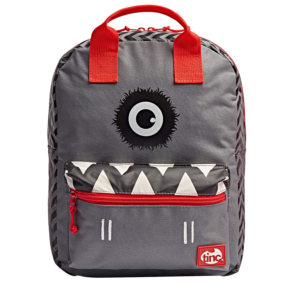 Tinc Kronk Junior Backpack for Kids | Large Main Compartment | Reflective Front Pocket | Great for use at School & for Homework | for Boys & Girls | Stationery - Grey