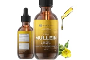 HEBS LAB. Mullein Leaf Extract for Lung Cleanse and Health - Mullein Drops Made in USA - Lung Support Supplement - Herbal Respiratory Support - Mullein Extract Tincture 4 Fl Oz