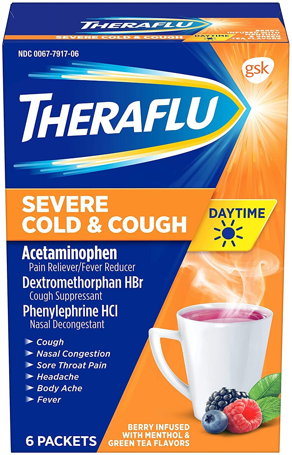Mua Theraflu Daytime Severe Cold & Cough Packets Berry Infused with ...