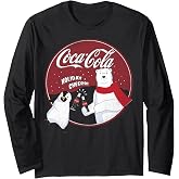 Coca-Cola Holiday Cheers Polar Bear Circle Logo Long Sleeve T-Shirt