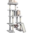 Yaheetech Cat Tree, Multi-Level Cat Tower for Indoor Cats, 63in, Condo Furniture with Scratching Posts, Large Top Perch, Hammock, Tall Cat Climbing Stand for Cat Play