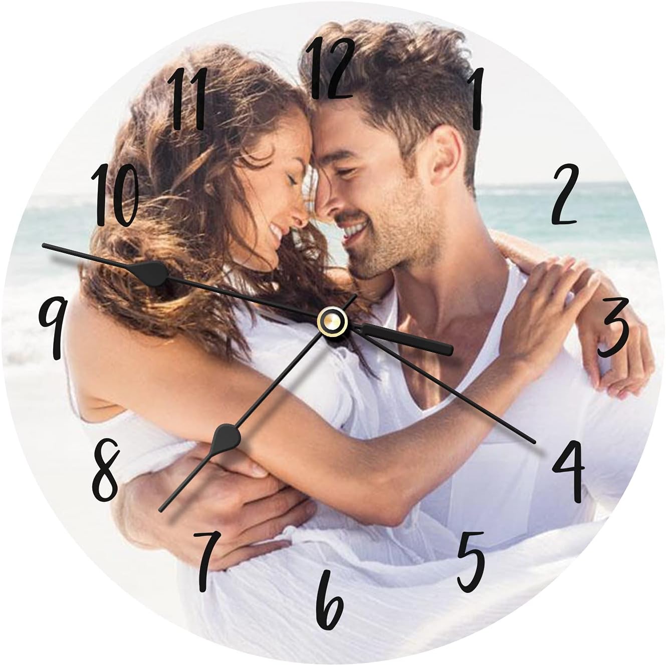Custom Photo Clock Wall Clock Personalized Modern Design Photo Frame Clocks Art Pictures Clock Unique Home Decor Multi-Photo Clock Gift for Family, Friends: Kitchen & Dining