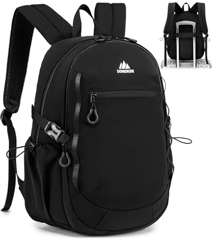 Nixjoro 40x30x15 cm Personal Item Travel Bag,16x12x6 inch Small Carry On Backpack 20L, Flight Approved Underseat Travel Bag Cabin Size Lightweight Black