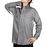 VATRENUS FR Shirts for Summer Pearl Snaps Breathable Vented Mesh Back and Underarm Lightweight Flame Resistant Welding Shirt